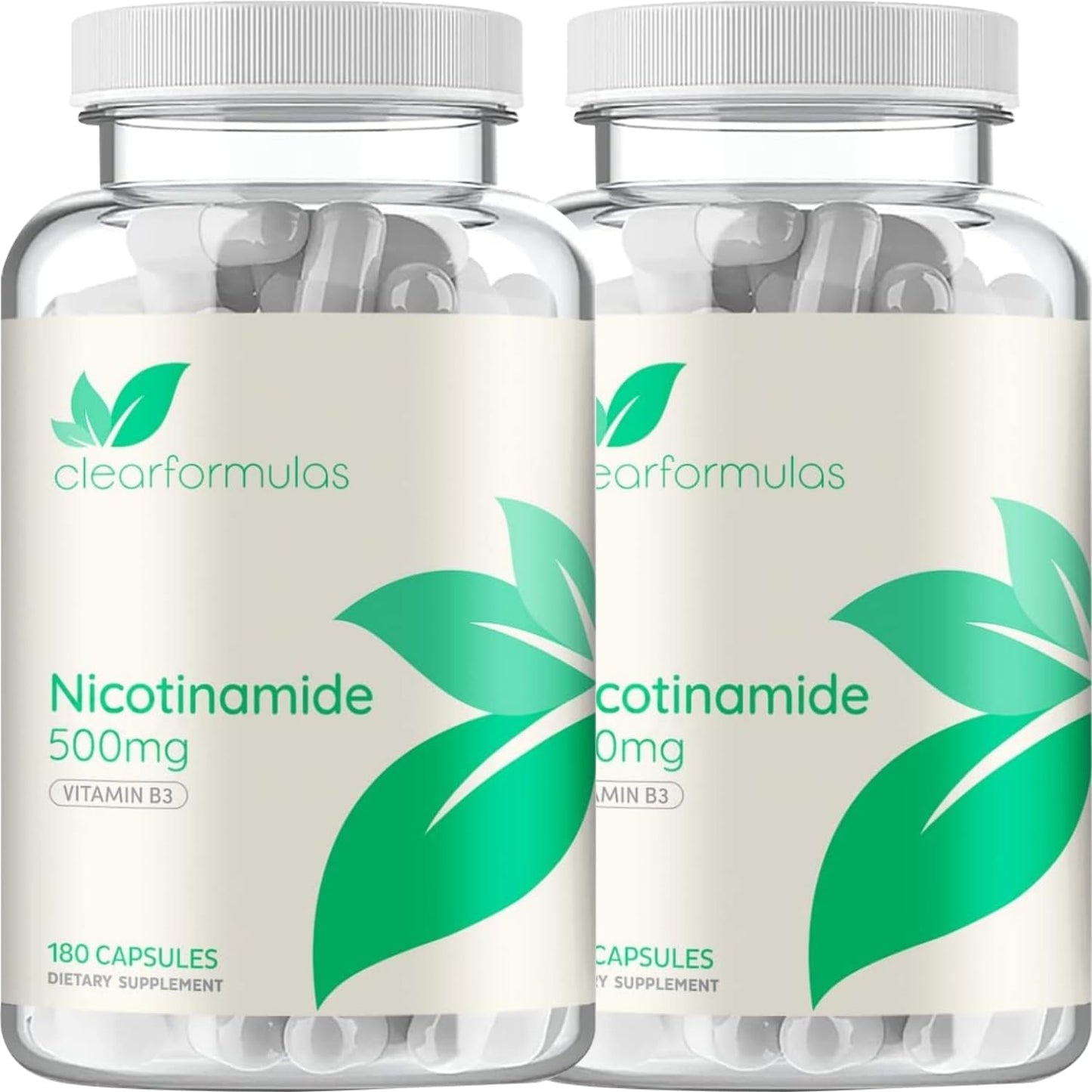 Vitamin B3 Nicotinamide 500mg – Flush Free Niacin Supplement for Energy, Skin & Nervous System Support – NAD Precursor – 180 Capsules - görsel 9