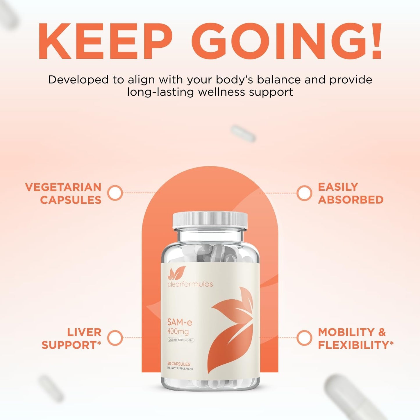 Clear Formulae Bioactive SAM-e 400mg - High Strength SAM-e Supplement with Active S,S Form (30 Servings) - görsel 4