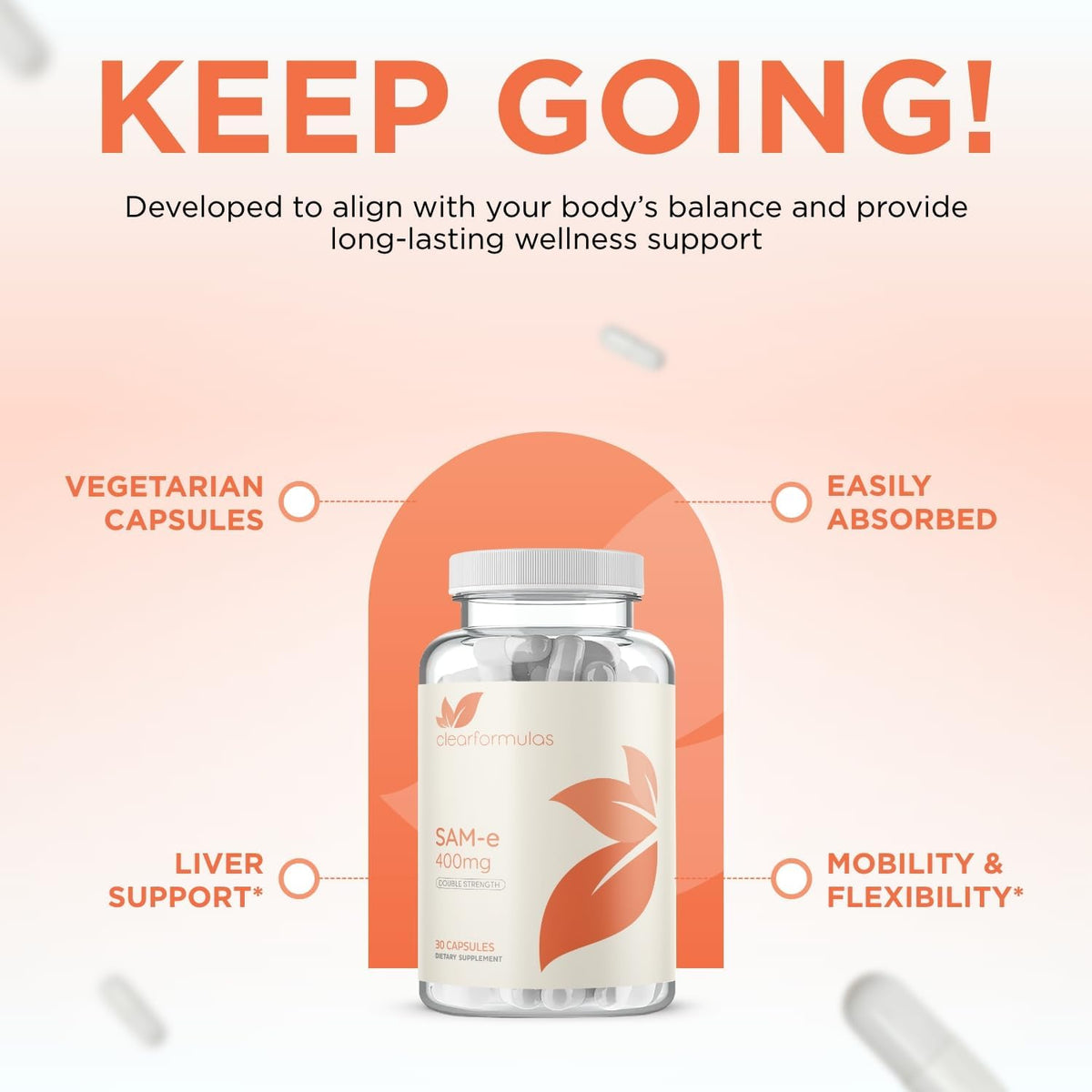 Clear Formulae Bioactive SAM-e 400mg - High Strength SAM-e Supplement with Active S,S Form (30 Servings) - görsel 4