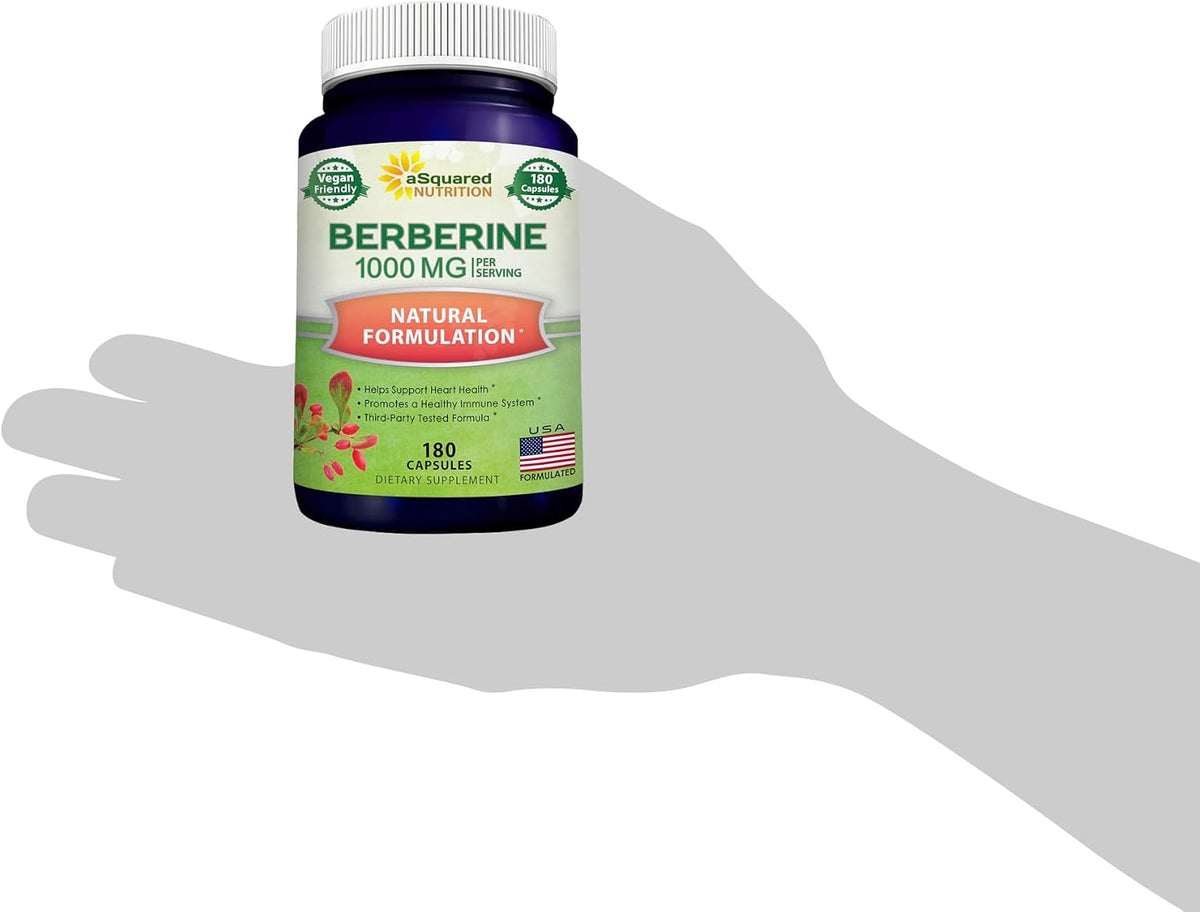 aSquared Nutrition Pure Berberine 1000 mg – 180 Vegetable Capsules - görsel 8