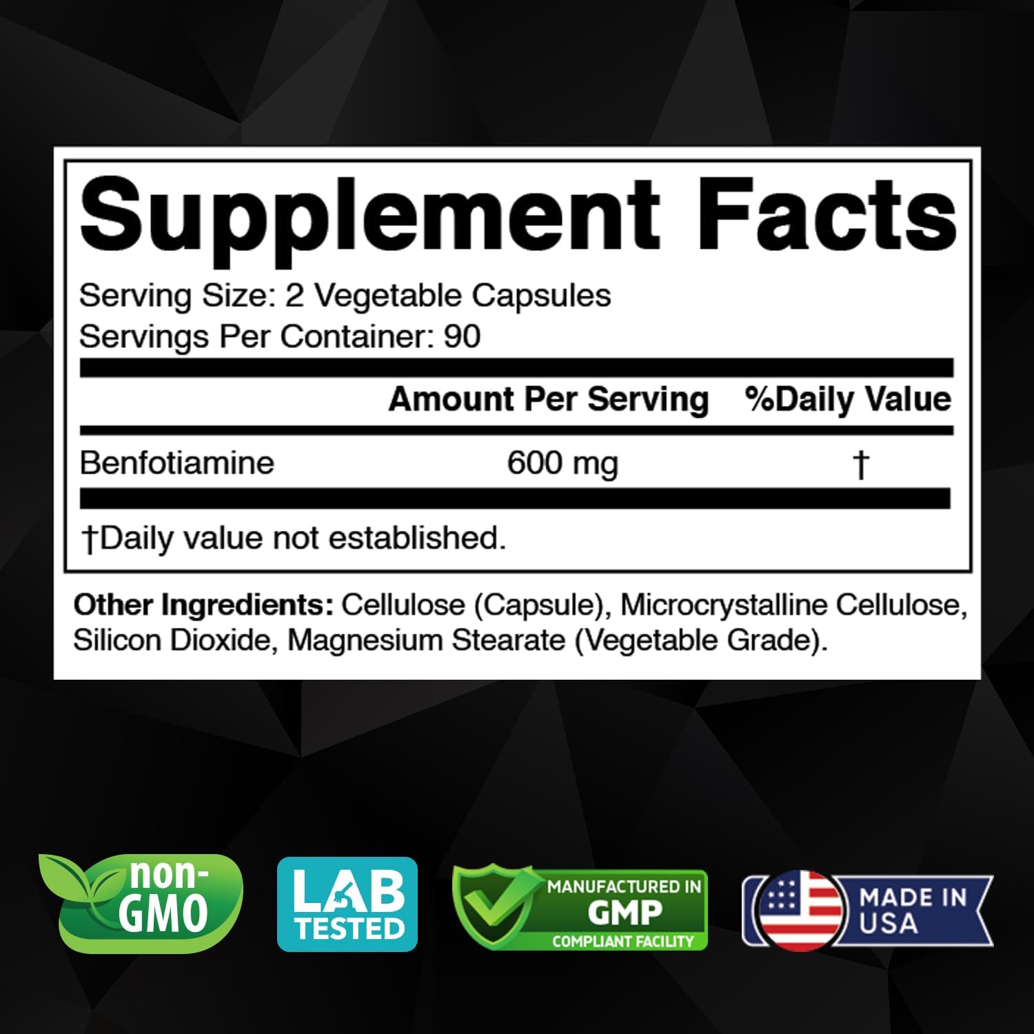 Vitabod Benfotiamine 600mg – 180 Vegetarian Capsules – Fat-Soluble Vitamin B1 Supplement - görsel 2