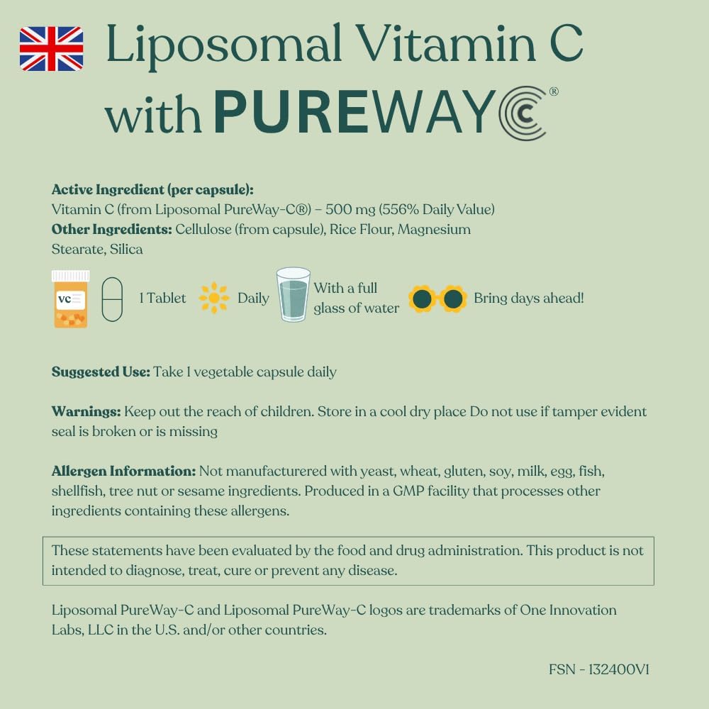 Florida Sunshine Liposomal Vitamin C 500mg - 120 Capsules - görsel 6