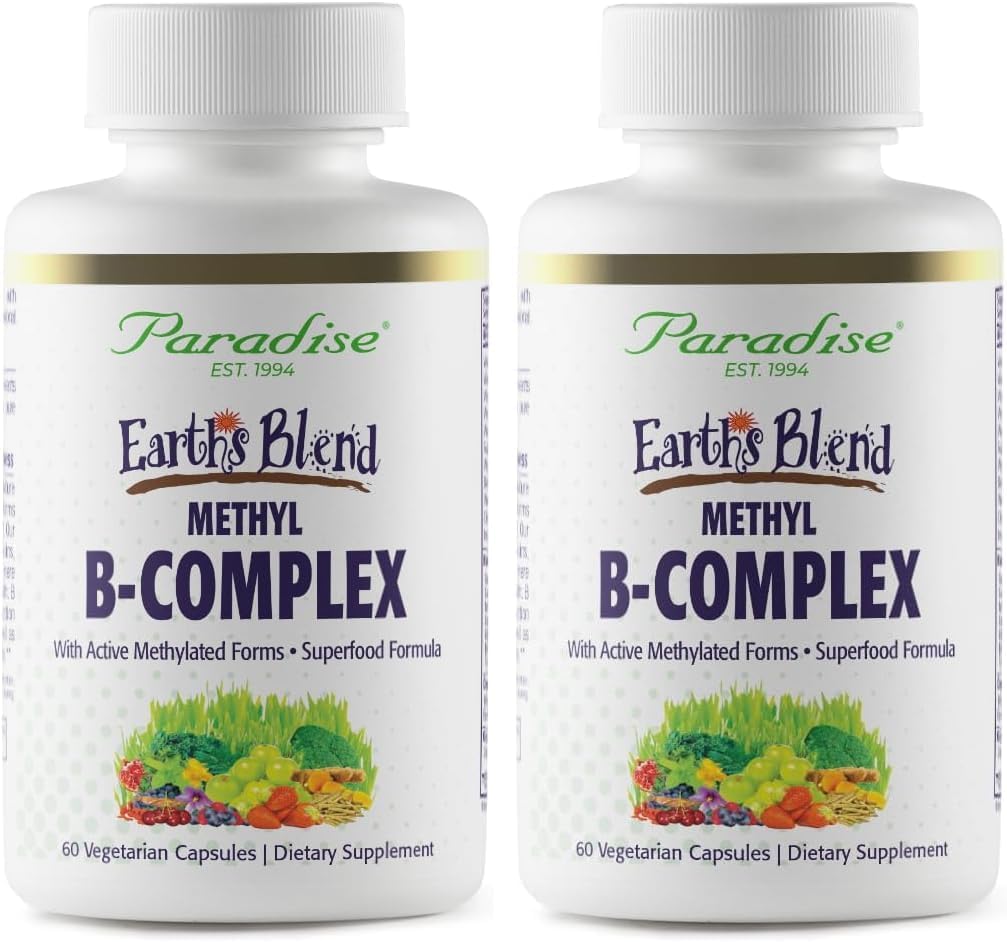 Paradise Herbs Earth's Blend B-Complex - Methylated B Vitamins with Superfoods, 60 Capsules - görsel 9
