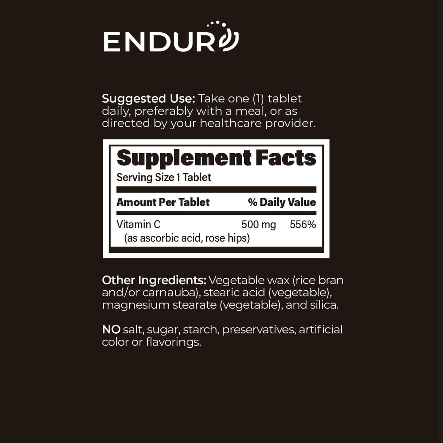 ENDUR-C – Vitamin C + Rose Hips – Sustained Release 500 mg – 200 Tablets - görsel 6