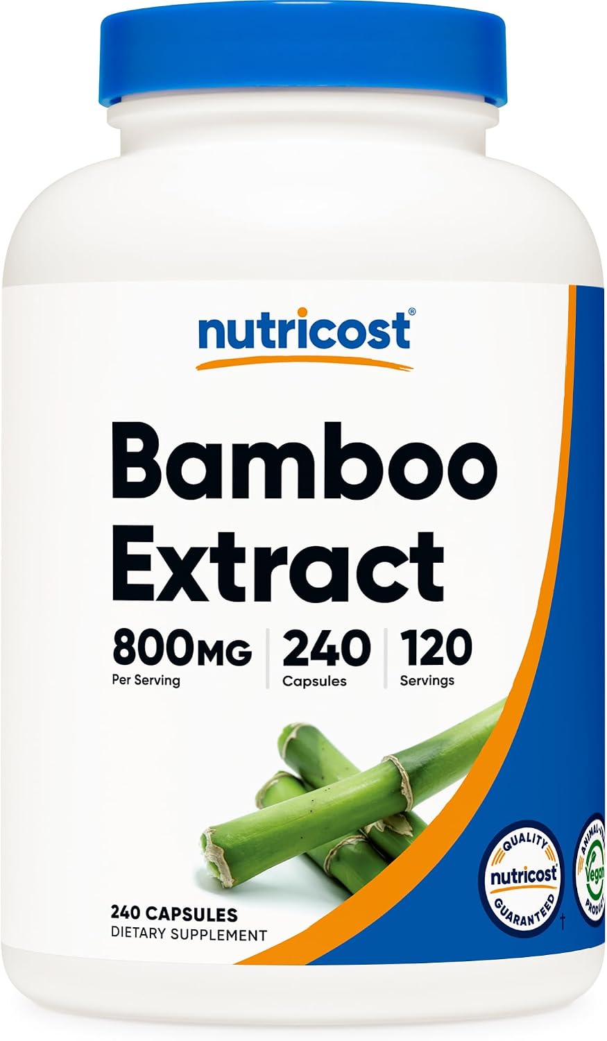Nutricost Bamboo Extract, 400 mg, 240 Capsules – Vegan, Gluten-free, Non-GMO - görsel 1