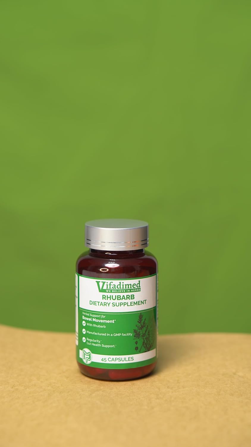 VIFADIMED Rhubarb Bowel Movement Support – 45 Capsules - görsel 8