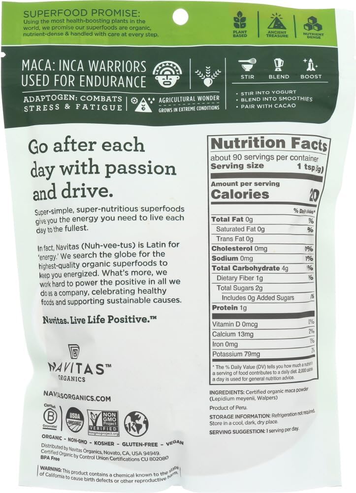 Raw Maca Powder 454g by Navitas Naturals - görsel 3
