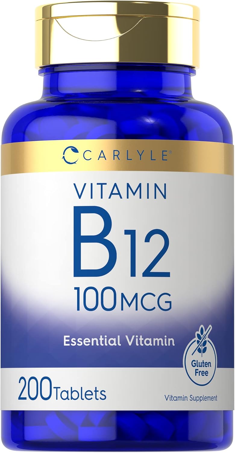 Carlyle Vitamin B12 100mcg | 200 Tablets | Vegan, Non-GM, Gluten-free Food Supplement - görsel 1