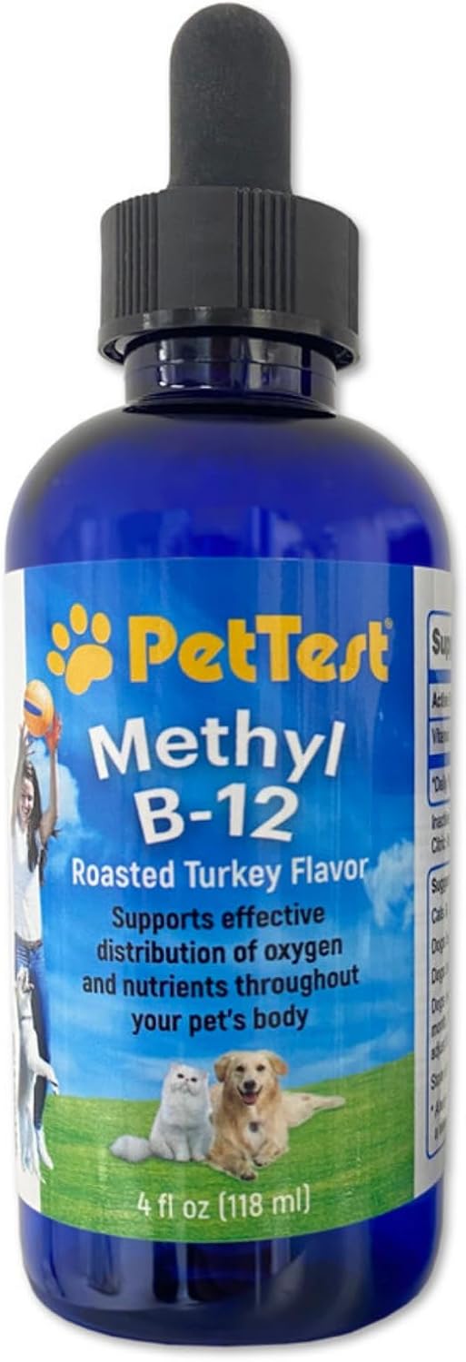 PetTest Methyl B12 Vitamin Liquid Drops for Dogs and Cats - 118 ml (5000 mcg Methylcobalamin) - görsel 1