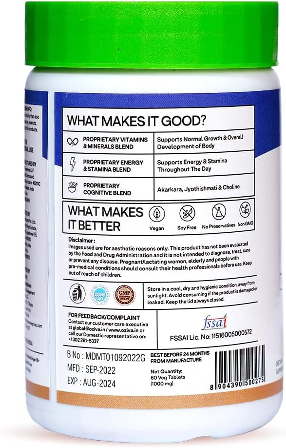 OZIVA Daily Men’s Multivitamin with Ashwagandha & 23 Minerals – 60 Veg Capsules - görsel 7