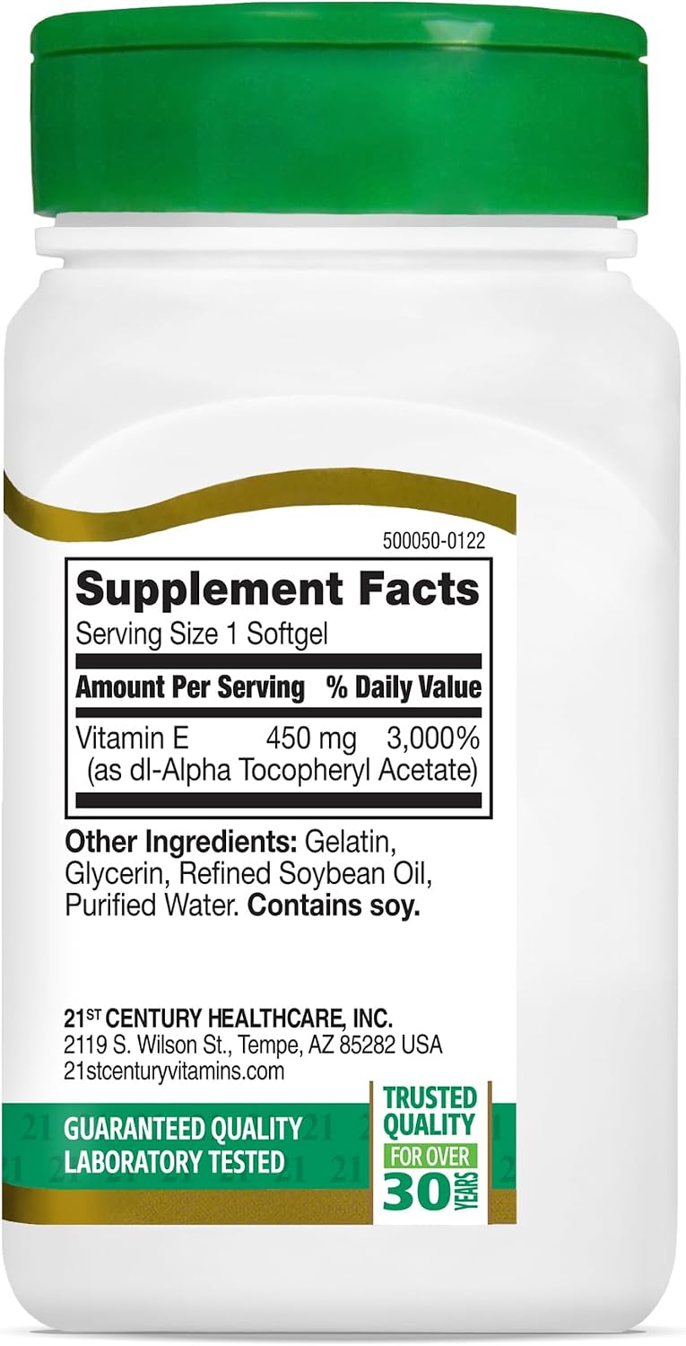 21st Century Vitamin E 1000 IU (dl-Alpha) Softgels, 55 Count - görsel 5