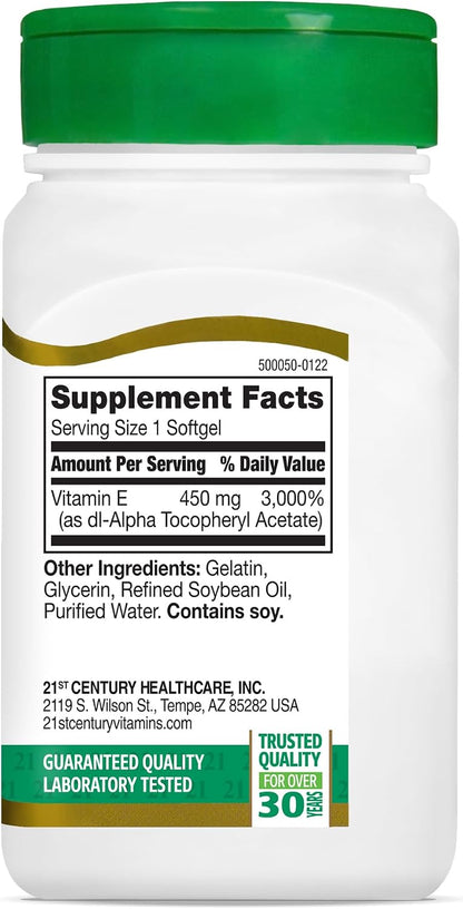 21st Century Vitamin E 1000 IU (dl-Alpha) Softgels, 55 Count