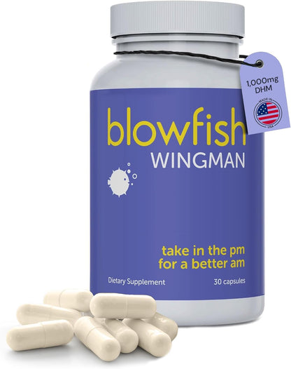 Blowfish Wingman | Supplement with DHM + L-Cysteine + Electrolytes | Feel Better the Morning After | Pre-Alcohol Support