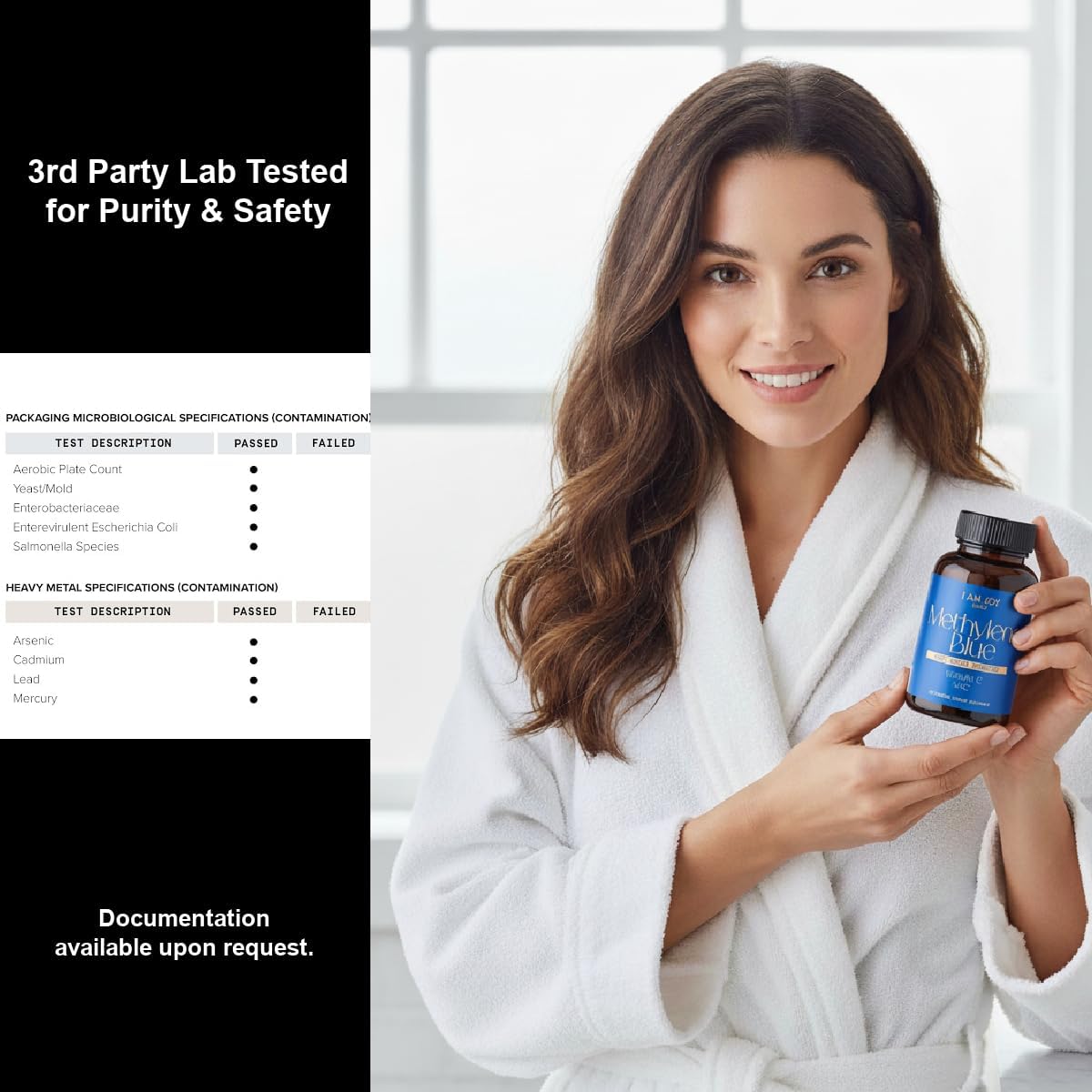 I Am Joy co. Methylene Blue Capsules (USP Pharma Grade) with NAC for Antioxidant Support, Vitamin C for Absorption, Beetroot for Blood Flow, Cognition 60 Capsules - görsel 7