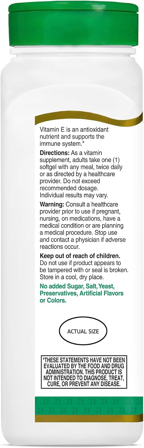 21st Century E 400 I.U. (Dl-Alpha) Softgels, 250-Count - görsel 6