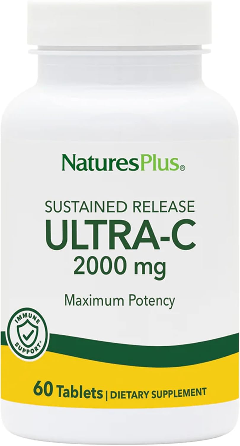 NaturesPlus Ultra-C 2000 mg Vitamin C with Rose Hips - 60 Tablets - görsel 1