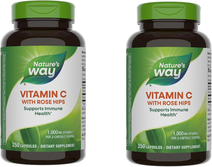 Nature's Way Vitamin C with Rose Hips, 1000 mg, 250 Capsules