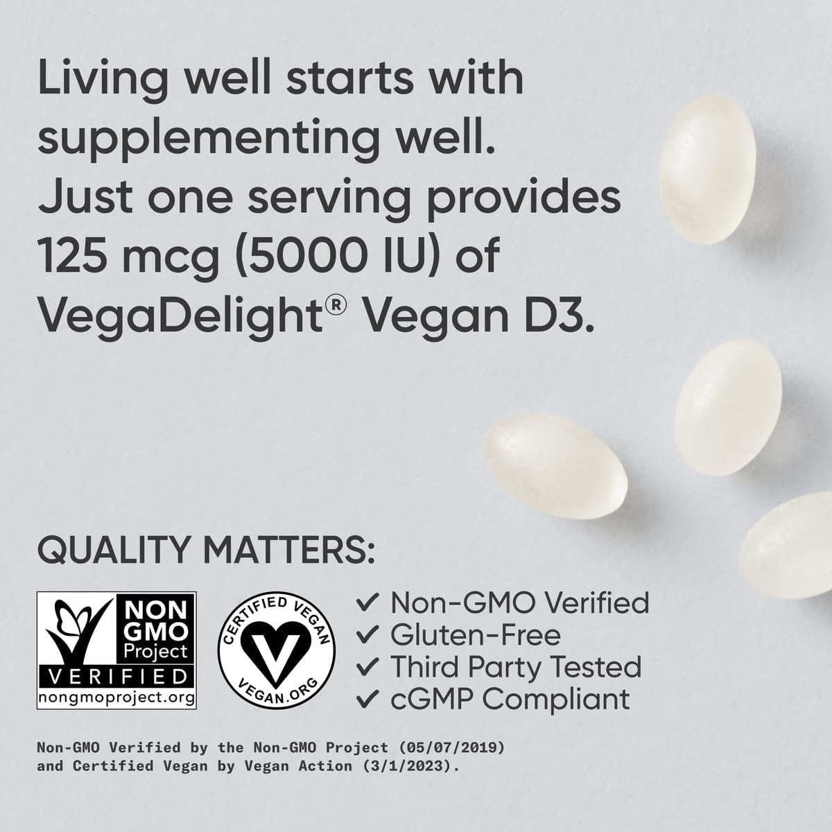 Sports Research Vegan Vitamin D3 5000 IU (125 mcg) with Coconut Oil – 100% Plant-Based Vitamin D for Bone, Muscle & Immune Health – 60 Softgels - görsel 4