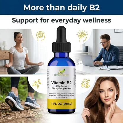 Vitamin B2 (Riboflavin) Liquid Drops – Non-Alcoholic, Vegan, 30 ml
