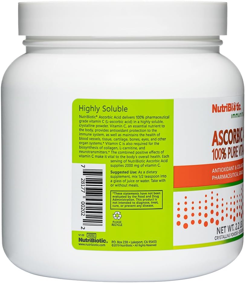 NutriBiotic Ascorbic Acid Vitamin C Powder, 2.2 lb (1 kg) - görsel 2