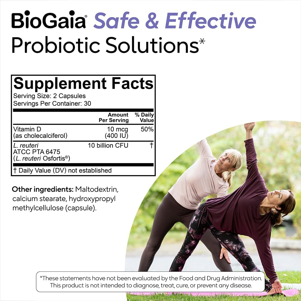BioGaia Osfortis, Women’s Probiotic for Strong Bones, Immune Balance & GI Wellness, Contains L. reuteri 6475, 60 Capsules - görsel 7