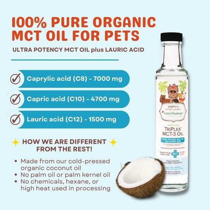 CocoTherapy Triplex MCT-3 Oil, Non-GMO, 100% Pure and Natural, 236 ml