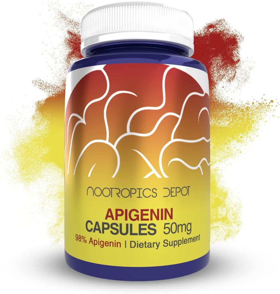 Nootropics Depot Apigenin Capsules - 50mg, 60 Capsules - Supports Relaxation, Joint Health and NAD+ Levels - görsel 1