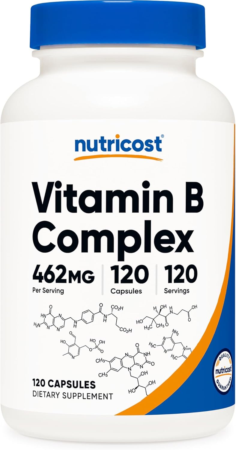 Nutricost High Potency Vitamin B Complex with Vitamin C, 120 Capsules - görsel 1