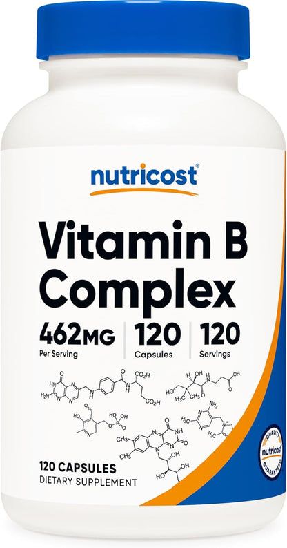 Nutricost High Potency Vitamin B Complex with Vitamin C, 120 Capsules
