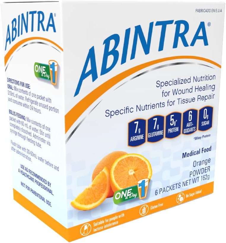 ABINTRA Specialised Nutrition for Wound Healing, L-Arginine, Orange Flavour, 6 Packets - görsel 1