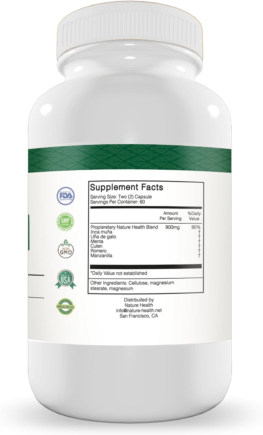 Super Gastrizan Natural Digestive Support Capsules with Inca Muña, Uña de Gato, Mint, Culen, Rosemary, and Chamomile (2-Pack) - görsel 2