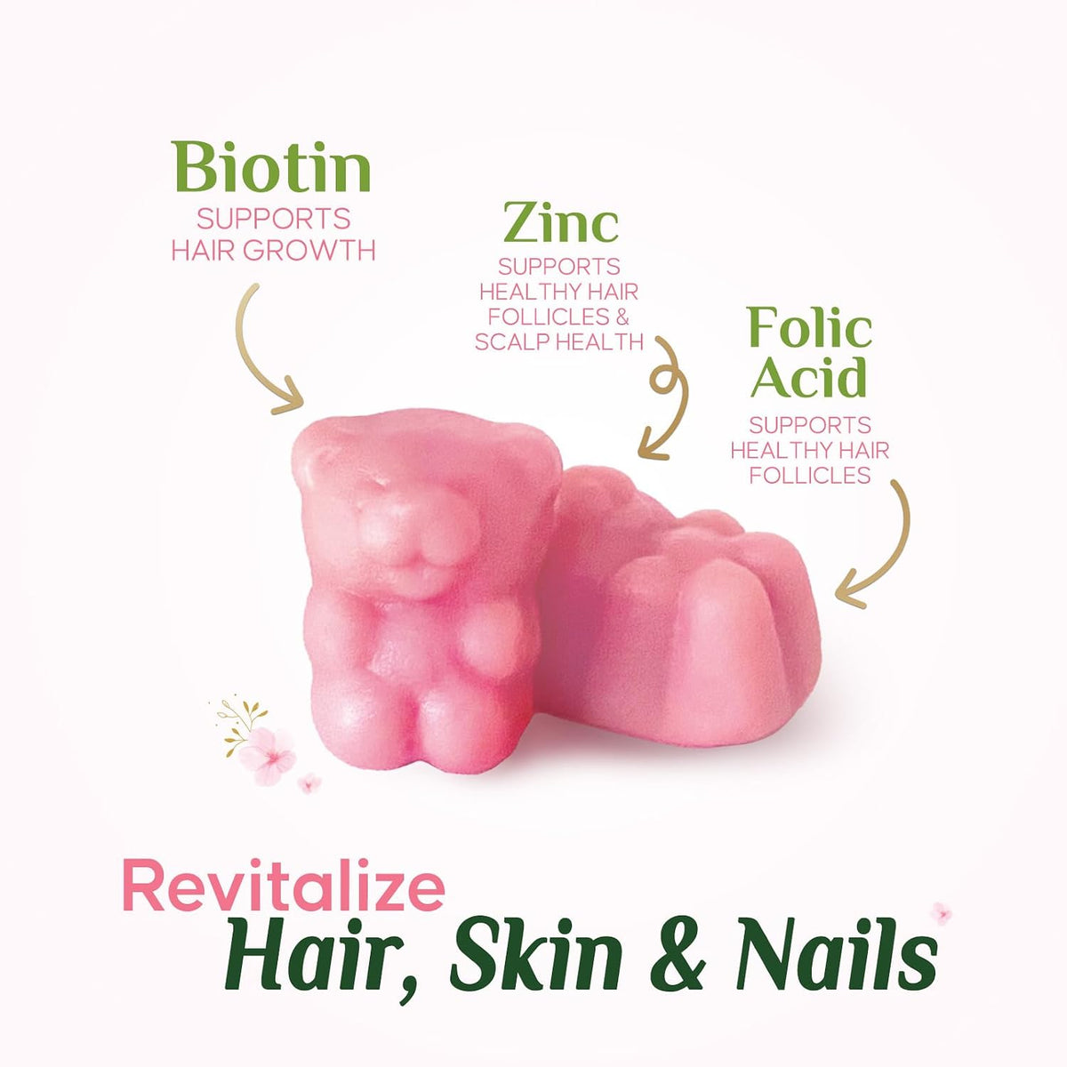 Biotin 5000 mcg Gummies for Hair, Skin & Nails – Extra Strength - görsel 3