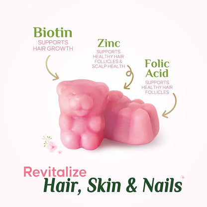 Biotin 5000 mcg Gummies for Hair, Skin & Nails – Extra Strength