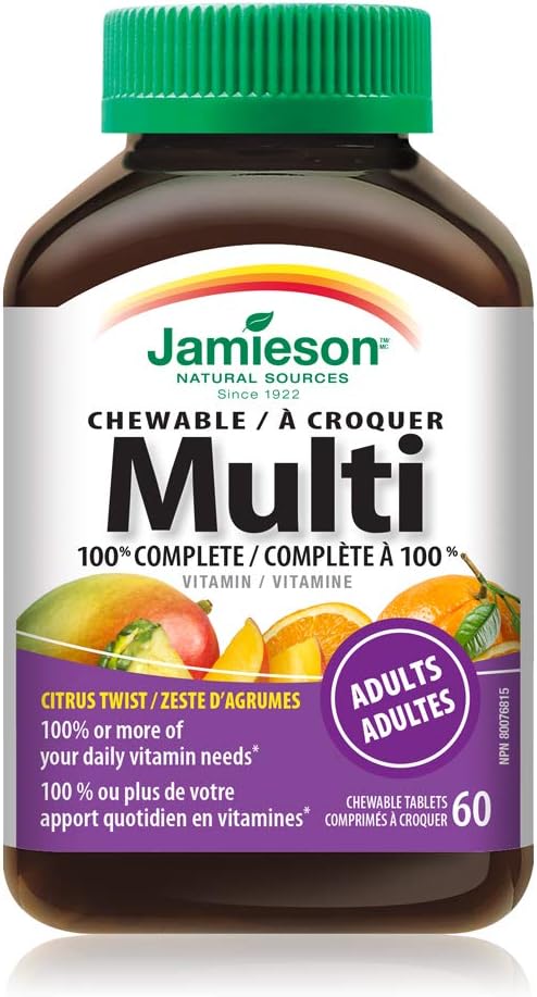 Jamieson 100% Complete Chewable Multivitamin for Adults - Citrus Twist - 60 Chewable Tablets - görsel 3
