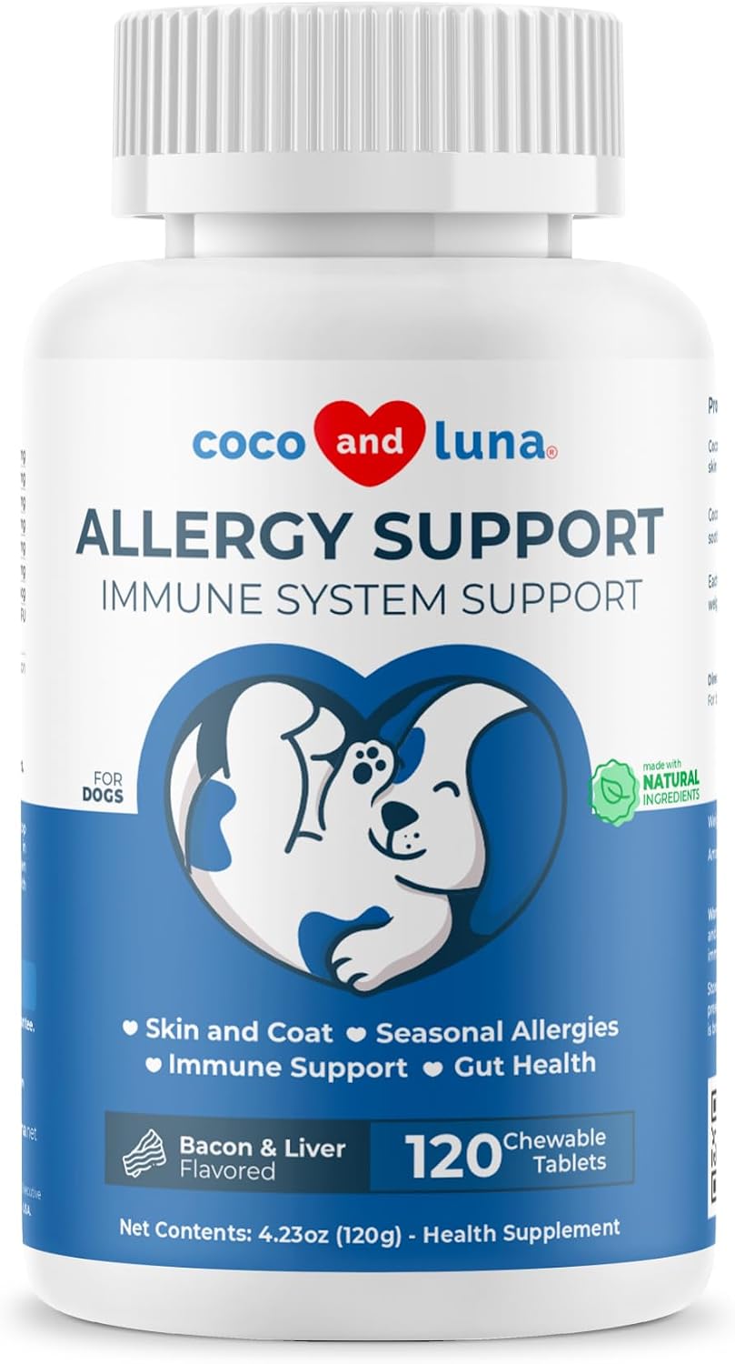 Coco and Luna Allergy Relief for Dogs - 120 Chewable Tablets - görsel 1