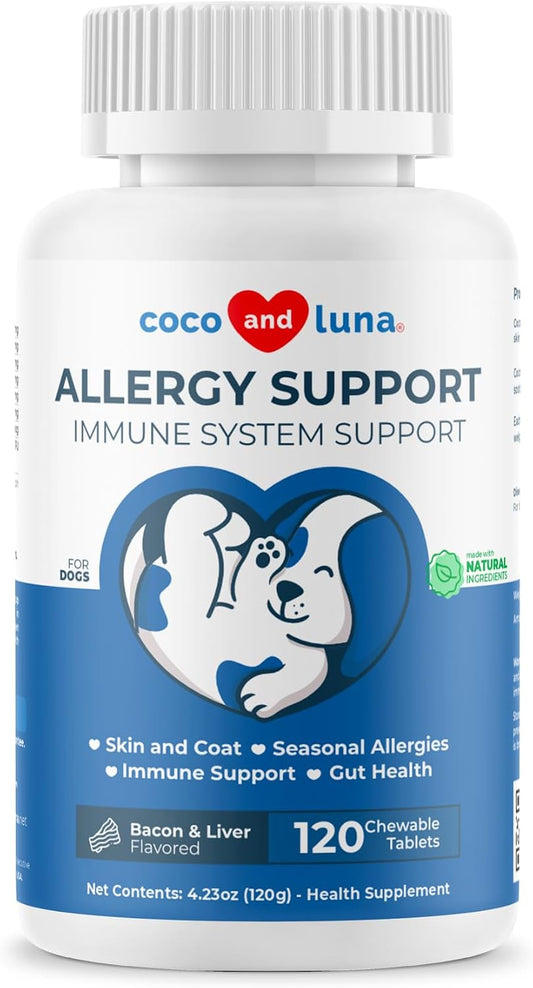 Coco and Luna Allergy Relief for Dogs - 120 Chewable Tablets