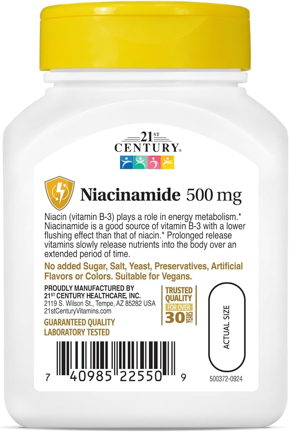 21st Century Niacinamide 500 mg Tablets, Prolonged Release - 110 ct, Pack of 2 - görsel 3