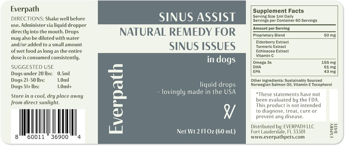 Everpath Sinus Support for Dogs – Natural Herbal Tincture 60ml (2 fl oz) - görsel 2