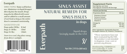 Everpath Sinus Support for Dogs – Natural Herbal Tincture 60ml (2 fl oz)