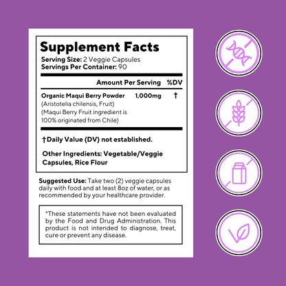 Maqui Berry 1000mg - Maqui Berry Powder – Easy-to-swallow capsules: The vegetable capsules dissolve rapidly in the – Image 8