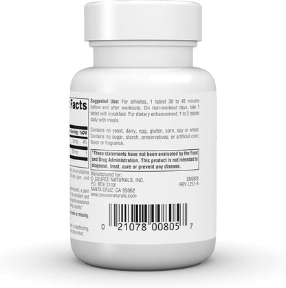 Source Naturals Athletic Series Trans-Ferulic Acid - Antioxidant Support - 250mg, 60 Tablets