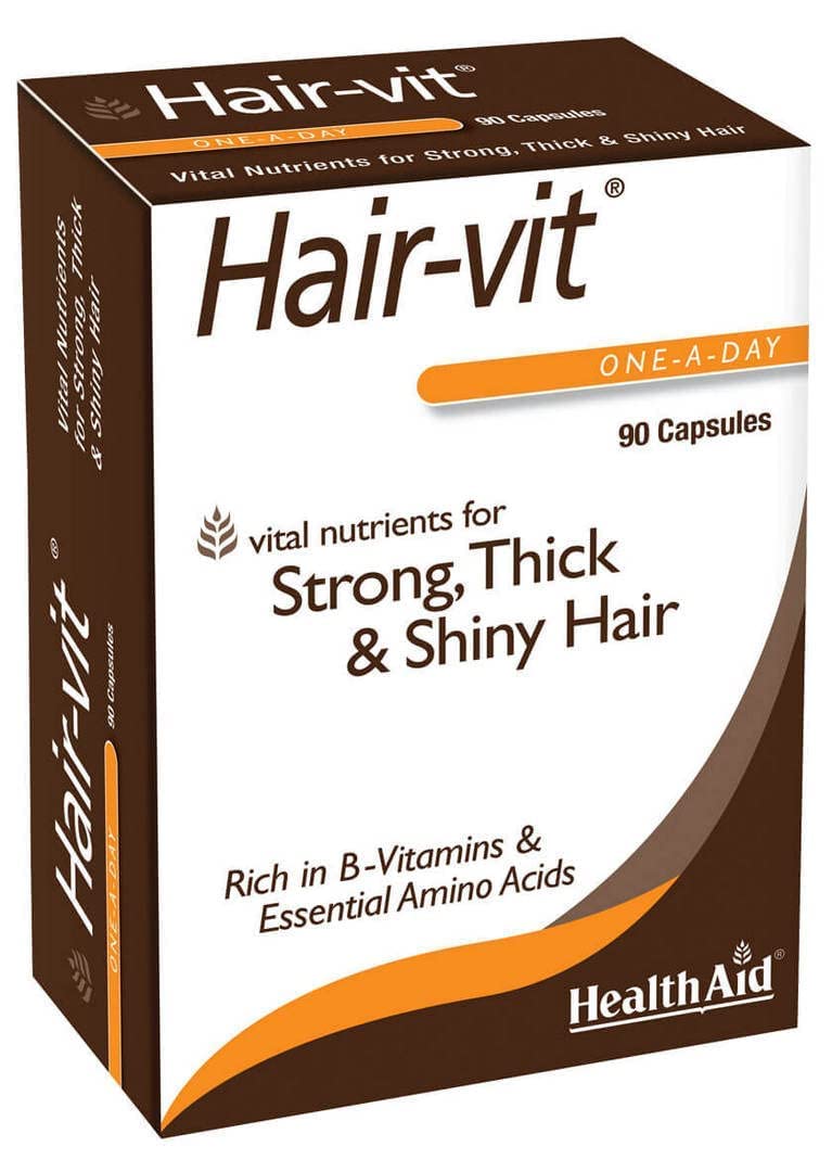 HealthAid Hair-VIT – Hair Support Supplement with Biotin, B-Complex Vitamins and Amino Acids – 90 Capsules - görsel 1