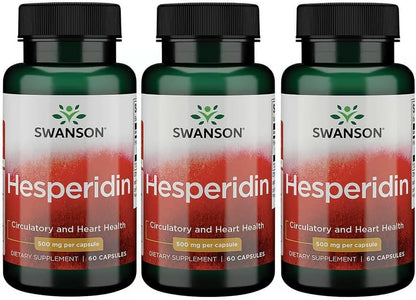 Swanson Hesperidin - Citrus-Derived Flavonoid - Cardiovascular & Muscle Recovery Support - 60 Capsules Food Supplement