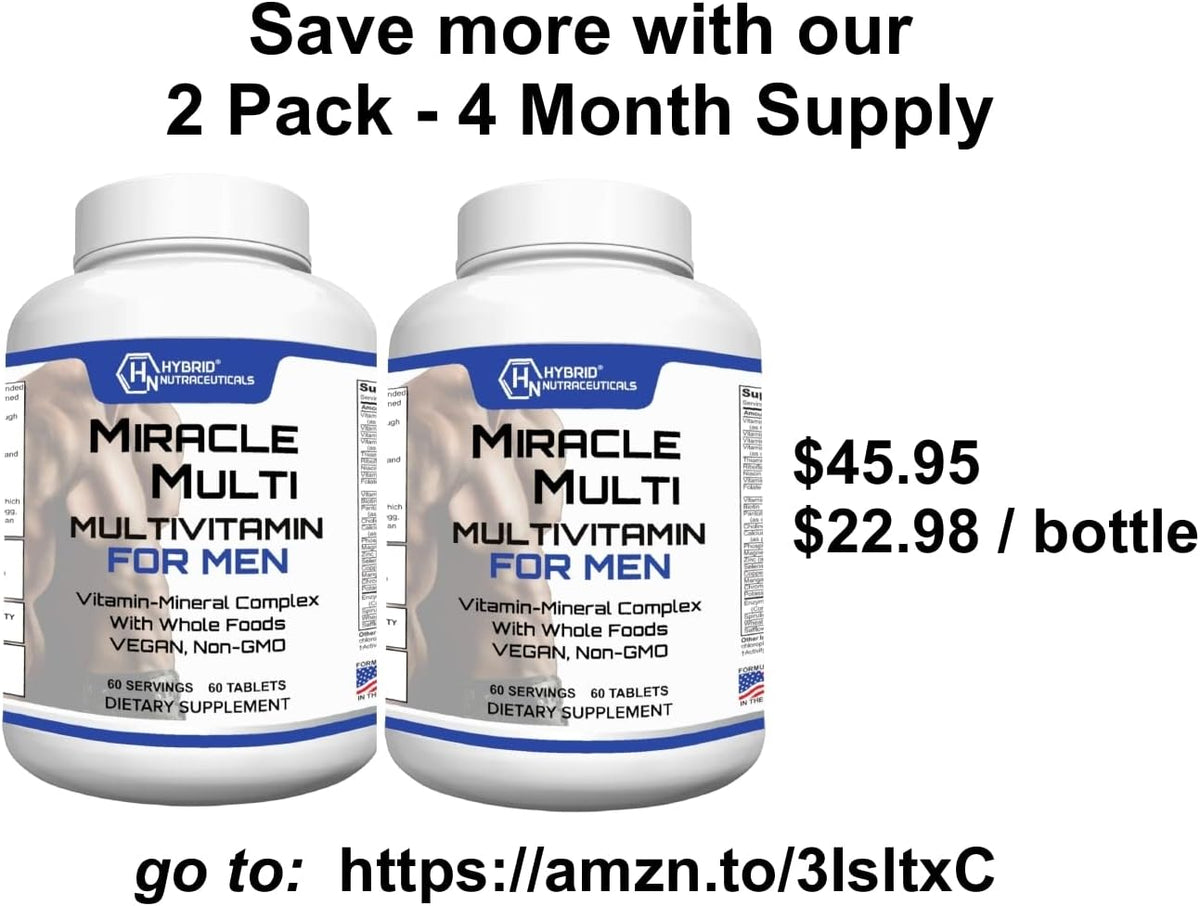 MiracleMulti Performance Blend Men's Multivitamin - with Probiotics, Superfood Enzyme Blend, Non-GMO, 60-Day Supply - görsel 9