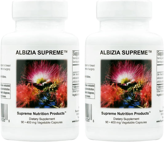 Supreme Nutrition Albizia Supreme, 90 Pure Silk Tree Bark Vegetarian Capsules (Pack of 2)