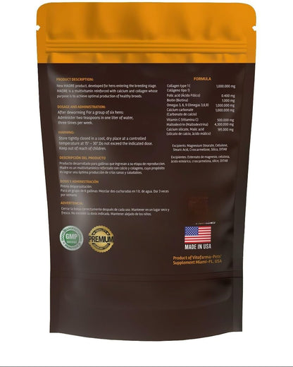 Madre Vitamin for Hens for Healthy Egg Production and Fertility 240 g