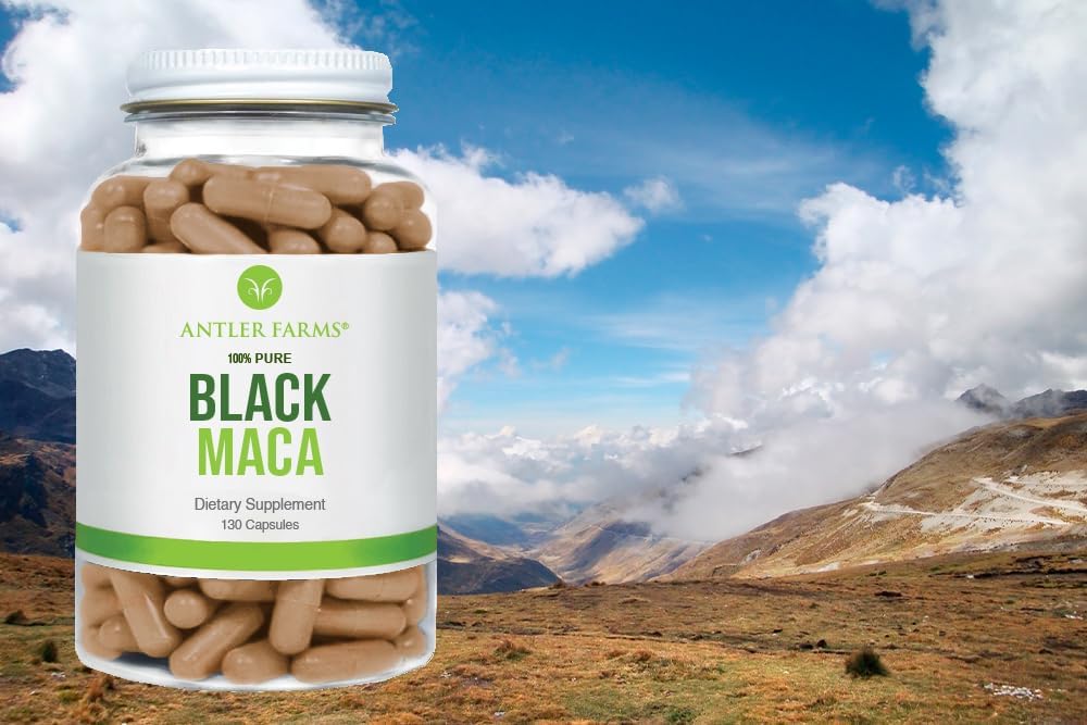 Antler Farms 100% Pure Black Maca Root – 130 Capsules, 1500 mg - görsel 3