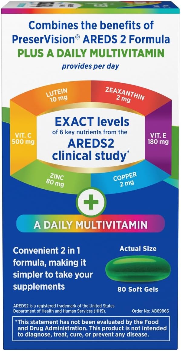 PreserVision AREDS 2 + Multivitamin, 80 Softgels - görsel 4