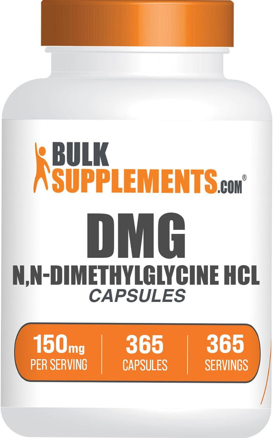 BulkSupplements.com DMG HCl Capsules - N,N-Dimethylglycine HCl, Glycine Supplements - Gluten-free, 150mg, 365 Count