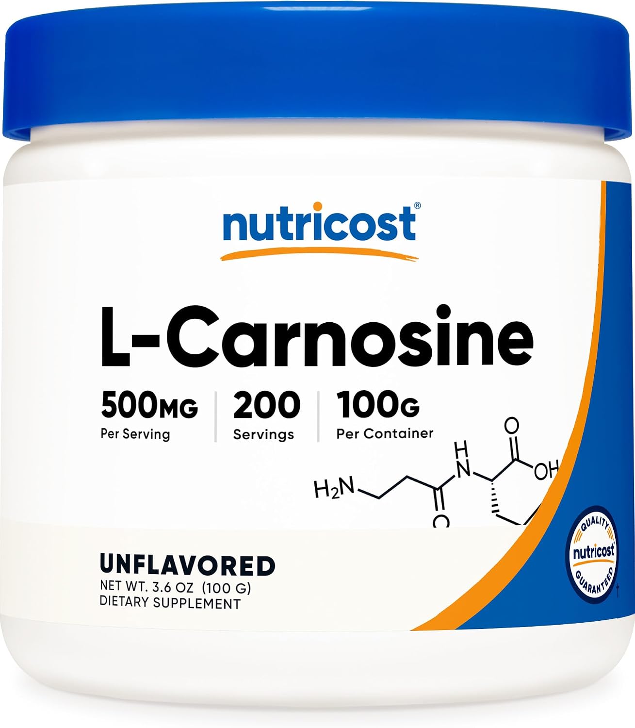 Nutricost L-Carnosine Powder 100g (200 Servings) – Non-GMO - görsel 1